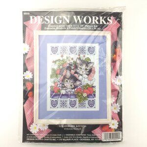 Design Works Counted Cross Stitch Kit - Strawberry Kittens Picture Kit 1636-413